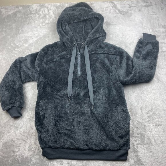Jackets & Blazers - Hoodie Pullover Half Zip Fleece Jacket Women's Large